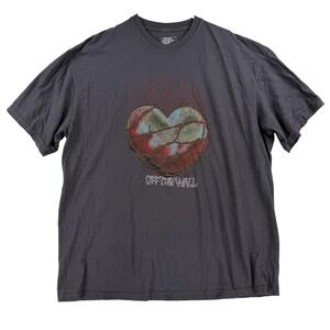 Vans Shirt Mens 2XL‎ Gray Barbed Wire Heart Off The Wall Graphic Tee T-Shirt